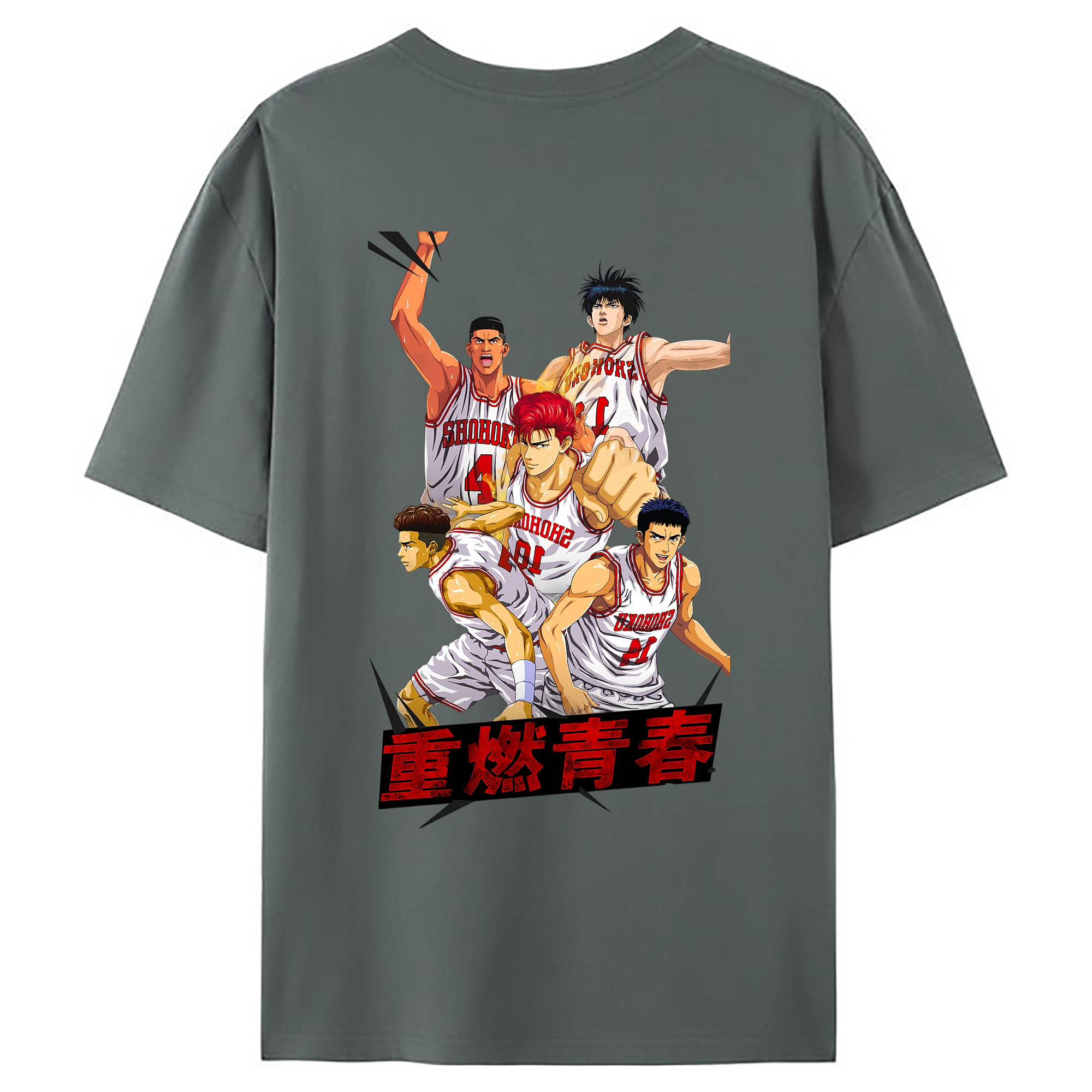 （画像用） SLAM DUNK／スラムダンク 綿100％ メンズ半袖Tシャツ（バックプリント） 通気性